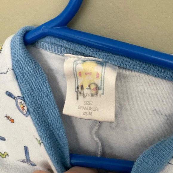 Vintage Blue and White Kids Footie - Picture 3 of 3